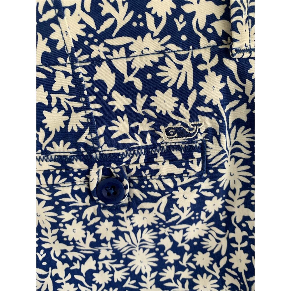 Vineyard Vines Floral Shorts Womens 4 Blue White Stretch Chino Preppy NWT - Picture 14 of 15